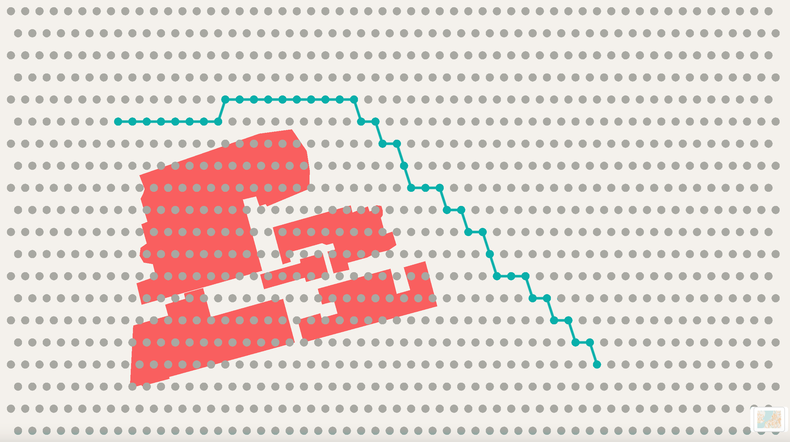 Illustration 2: Diagram illustrating the grid representation and A* pathfinding